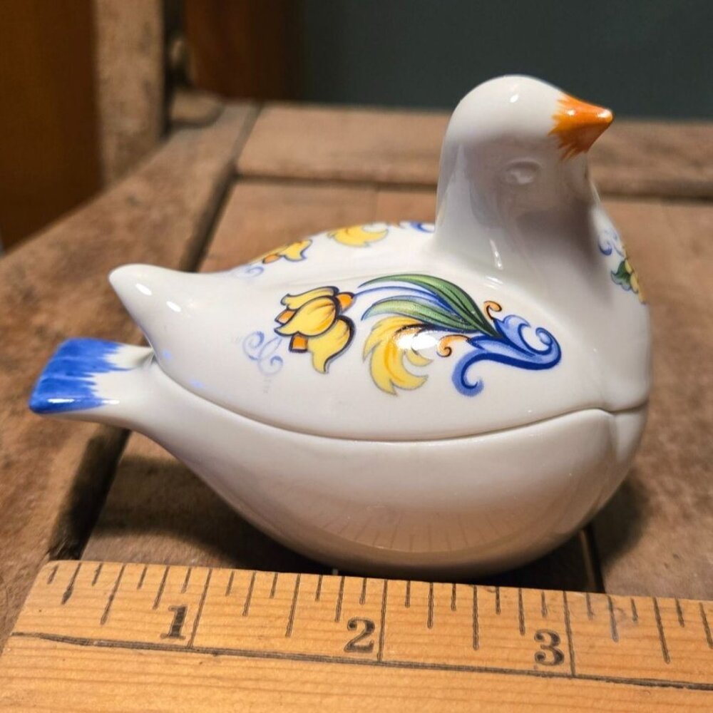 Vintage Elizabeth Arden porcelain bird Dove Ceramic Trinket Vanity Jewelry Box - Picture 10 of 10